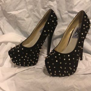 Black high heel platforms